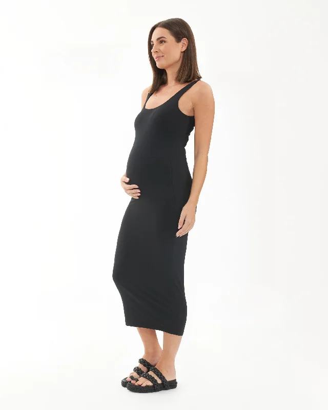 Luxe Knit Contour Dress Black