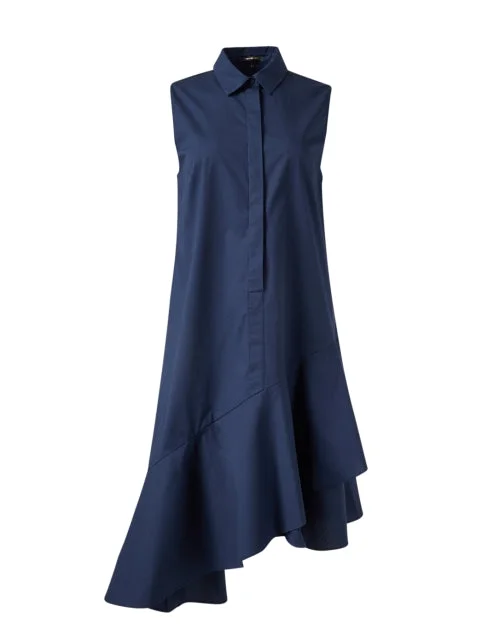 Monique Navy Asymmetrical Dress