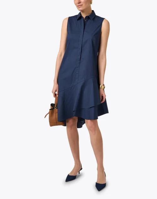 Monique Navy Asymmetrical Dress