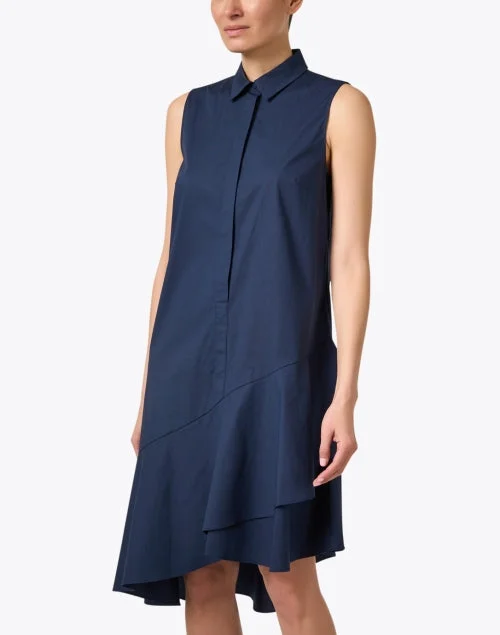 Monique Navy Asymmetrical Dress